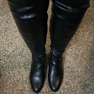 A new day Black Over-the-Knee Leather Boots